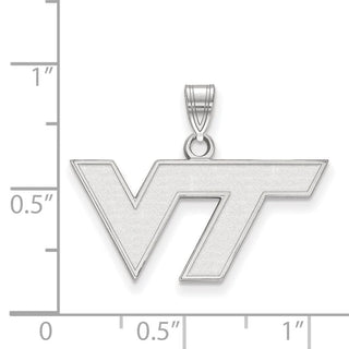 Sterling Silver Rhodium-plated LogoArt Virginia Tech V-T Small Pendant