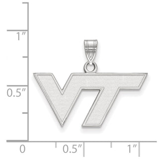 14k White Gold LogoArt Virginia Tech V-T Small Pendant