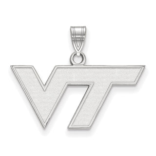 Sterling Silver Rhodium-plated LogoArt Virginia Tech V-T Small Pendant