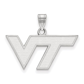 14k White Gold LogoArt Virginia Tech V-T Small Pendant