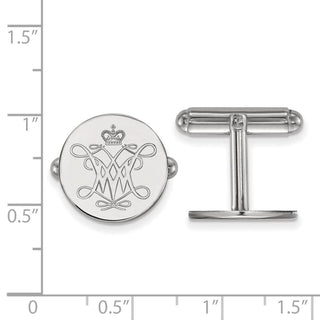 Sterling Silver Rhodium-plated LogoArt College of William and Mary Cuff Links