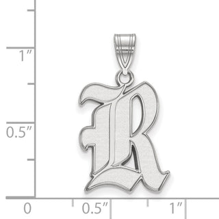 Sterling Silver Rhodium-plated LogoArt Rice University Letter R Large Pendant