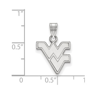 10k White Gold LogoArt West Virginia University W-V Small Pendant