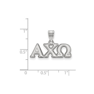 Sterling Silver Rhodium-plated LogoArt Alpha Chi Omega Sorority Greek Letters Medium Pendant