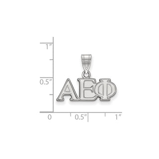 Sterling Silver Rhodium-plated LogoArt Alpha Epsilon Phi Sorority Greek Letters Medium Pendant