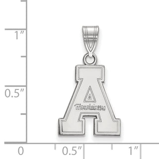 14k White Gold LogoArt Appalachian State University Medium Pendant