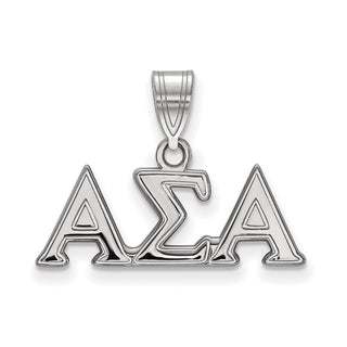 Sterling Silver Rhodium-plated LogoArt Alpha Sigma Alpha Sorority Greek Letters Medium Pendant