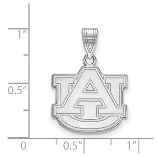 14k White Gold LogoArt Auburn University A-U Medium Pendant