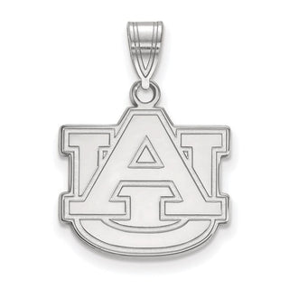 14k White Gold LogoArt Auburn University A-U Medium Pendant