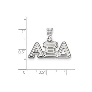 Sterling Silver Rhodium-plated LogoArt Alpha Xi Delta Sorority Greek Letters Medium Pendant