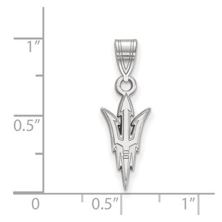 10k White Gold LogoArt Arizona State University Pitchfork Medium Pendant