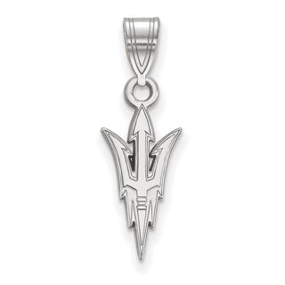 Sterling Silver Rhodium-plated LogoArt Arizona State University Pitchfork Medium Pendant