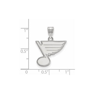 Sterling Silver Rhodium-plated NHL LogoArt St. Louis Blues Medium Pendant