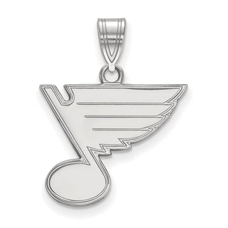 Sterling Silver Rhodium-plated NHL LogoArt St. Louis Blues Medium Pendant