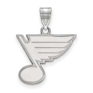 Sterling Silver Rhodium-plated NHL LogoArt St. Louis Blues Medium Pendant