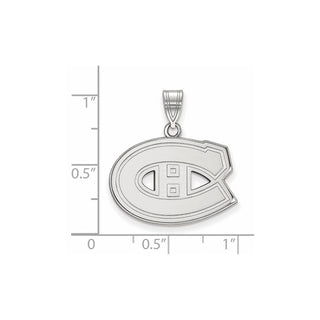 Sterling Silver Rhodium-plated NHL LogoArt Montreal Canadiens Medium Pendant