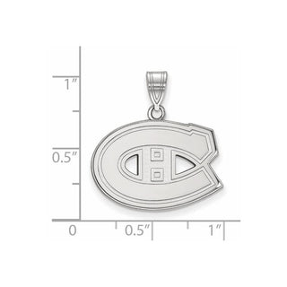 10k White Gold NHL LogoArt Montreal Canadiens Medium Pendant