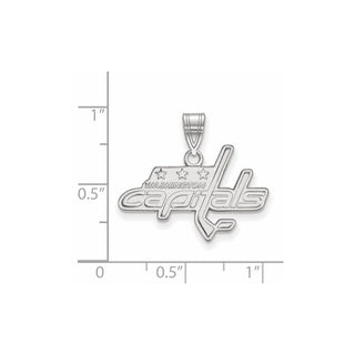 14k White Gold NHL LogoArt Washington Capitals Medium Pendant
