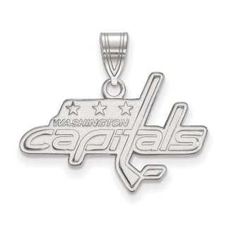10k White Gold NHL LogoArt Washington Capitals Medium Pendant