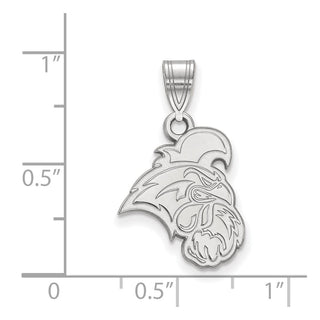 Sterling Silver Rhodium-plated LogoArt Coastal Carolina University Chanticleer Medium Pendant