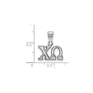 Sterling Silver Rhodium-plated LogoArt Chi Omega Sorority Greek Letters Medium Pendant