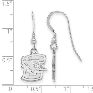 Sterling Silver Rhodium-plated LogoArt Creighton University Bluejay Small Dangle Wire Earrings