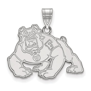 10k White Gold LogoArt California State University Fresno Bulldog Large Pendant