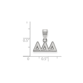 Sterling Silver Rhodium-plated LogoArt Delta Delta Delta Sorority Greek Letters Medium Pendant