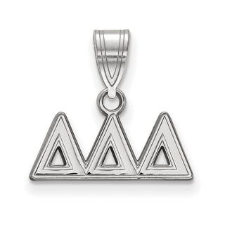 Sterling Silver Rhodium-plated LogoArt Delta Delta Delta Sorority Greek Letters Medium Pendant
