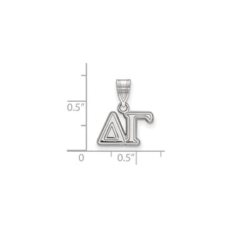 Sterling Silver Rhodium-plated LogoArt Delta Gamma Sorority Greek Letters Medium Pendant