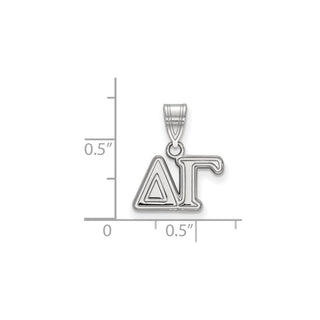 Sterling Silver Rhodium-plated LogoArt Delta Gamma Sorority Greek Letters Medium Pendant