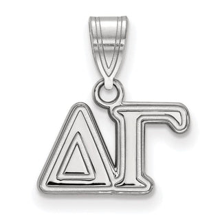 Sterling Silver Rhodium-plated LogoArt Delta Gamma Sorority Greek Letters Medium Pendant