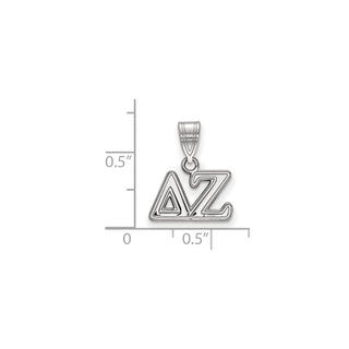 Sterling Silver Rhodium-plated LogoArt Delta Zeta Sorority Greek Letters Medium Pendant
