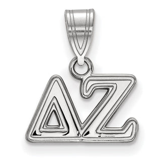 Sterling Silver Rhodium-plated LogoArt Delta Zeta Sorority Greek Letters Medium Pendant