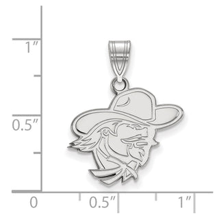 14k White Gold LogoArt Eastern Kentucky University E-K-U Medium Pendant