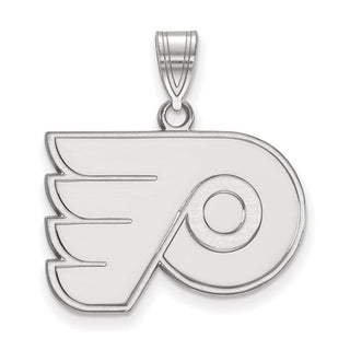 10k White Gold NHL LogoArt Philadelphia Flyers Medium Pendant