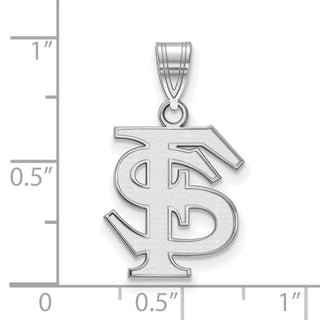 10k White Gold LogoArt Florida State University F-S Medium Pendant