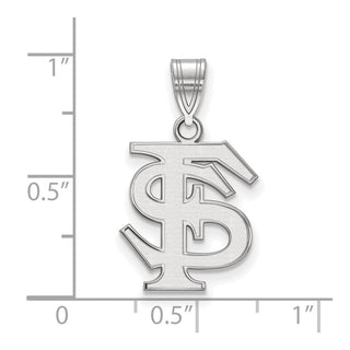 10k White Gold LogoArt Florida State University F-S Medium Pendant