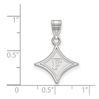 Sterling Silver Rhodium-plated LogoArt Furman University Medium Pendant