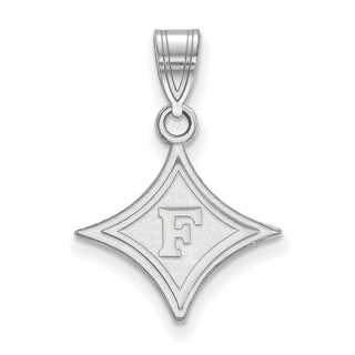 Sterling Silver Rhodium-plated LogoArt Furman University Medium Pendant