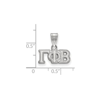 Sterling Silver Rhodium-plated LogoArt Gamma Phi Beta Sorority Greek Letters Medium Pendant