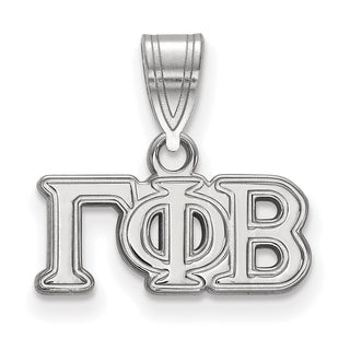 Sterling Silver Rhodium-plated LogoArt Gamma Phi Beta Sorority Greek Letters Medium Pendant