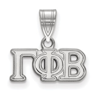 Sterling Silver Rhodium-plated LogoArt Gamma Phi Beta Sorority Greek Letters Medium Pendant