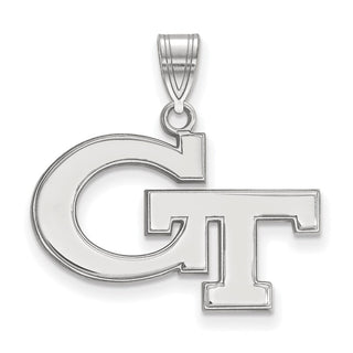 14k White Gold LogoArt Georgia Institute of Technology G-T Medium Pendant