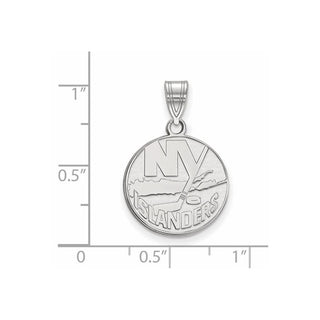 Sterling Silver Rhodium-plated NHL LogoArt New York Islanders Medium Pendant