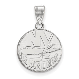 Sterling Silver Rhodium-plated NHL LogoArt New York Islanders Medium Pendant