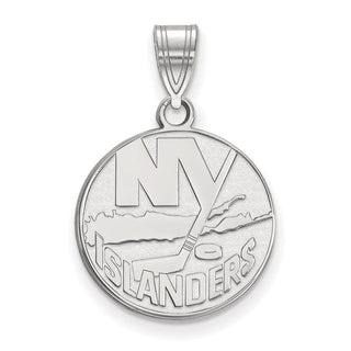 14k White Gold NHL LogoArt New York Islanders Medium Pendant