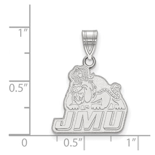 Sterling Silver Rhodium-plated LogoArt James Madison University Medium Pendant
