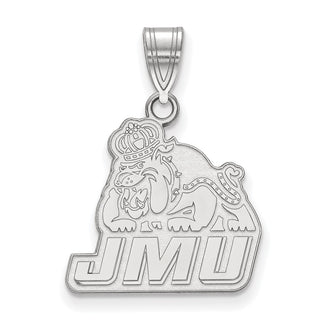 Sterling Silver Rhodium-plated LogoArt James Madison University Medium Pendant
