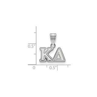 Sterling Silver Rhodium-plated LogoArt Kappa Delta Sorority Greek Letters Medium Pendant